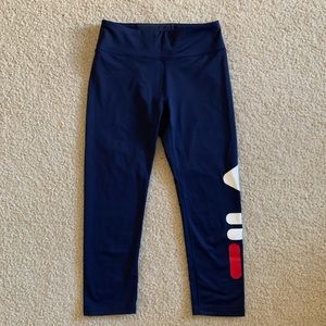 FILA Women’s Cropped Leggings - Navy Blue - Size S